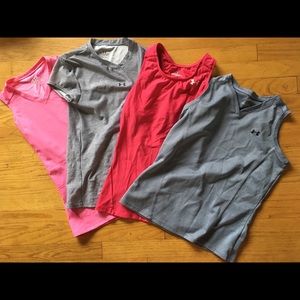 4 UnderArmour tops S/XS
